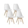 Costway Set of 4 Dining Chairs Kitchen PU Seat White
