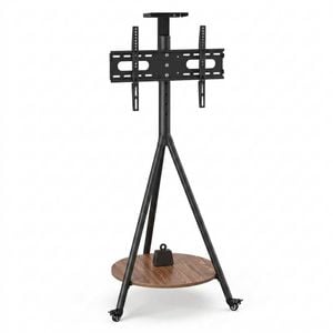 P&p White Natural Tripod Tv Stand Floor Mount Adjustable Shelf Modern Design