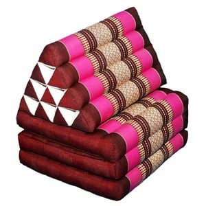 Large Thai Triangle Pillow - 3 Fold Floor Cushion | 100% Kapok Filled- Pink