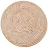 Hand Woven Natural Jute Rug- Chakra 1124-Natural/Ivory-180x180cm