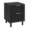 Quincy Bedside Unit Side Table 2 drawers black