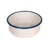 Urban Style Enamelware 16cm/900ml Round Bowl w/ Blue Rim - White