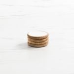 Salisbury & Co Calla Round Mango Wood Coaster Set of 4 White