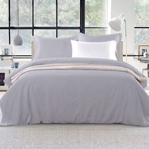 Giselle Quilt Cover Set Classic Grey Queen
