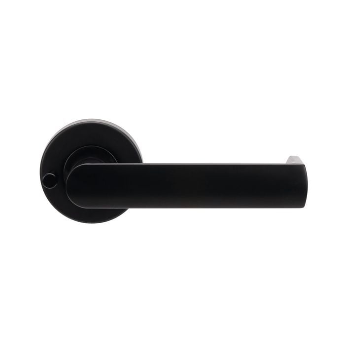 Lockwood 55mm Matt Black Velocity Dianella Privacy Leverset