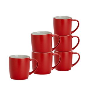 Argon Tableware 6 Piece Matt Tea And Coffee Mug Set - 350ml