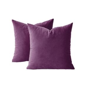 Gioia Casa Twin-Pack Velvet European Pillowcases – Soft Microfibre Pillowcases with Hidden Zipper (Plum, 65cm*65cm)