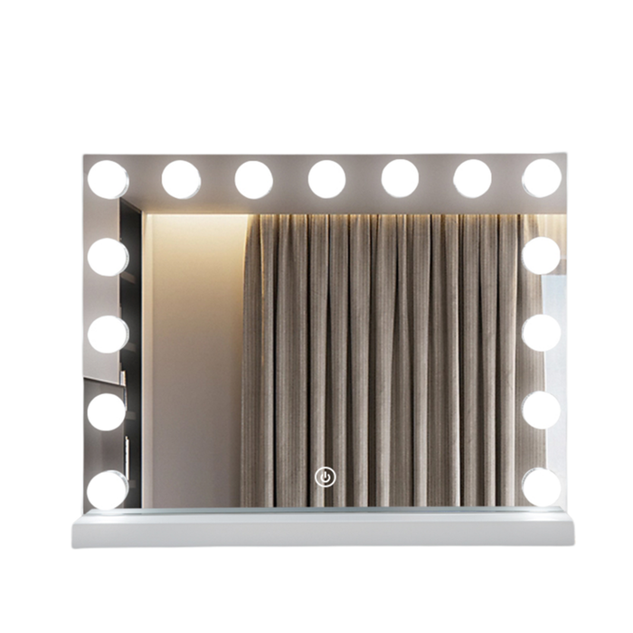 Best World 46 X 58cm Frontlit Rectangular Hollywood Led Table Mirror