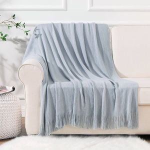 Bahamas Silver Woven Throw Rug