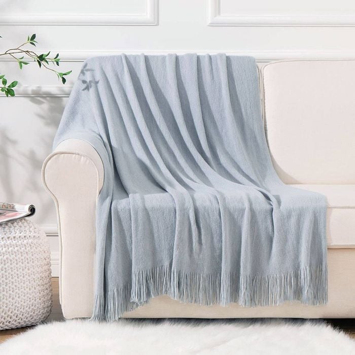 Bahamas Silver Woven Throw Rug