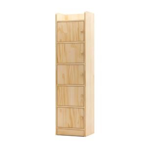 Lauft 5-tier Natural Bamboo Wooden Bookshelf, Slim Bookcase Organizer Storage