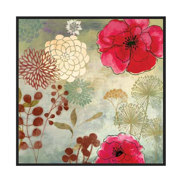 Artey | In The Garden II - Framed Canvas - Black Frame - 64 x 64cm