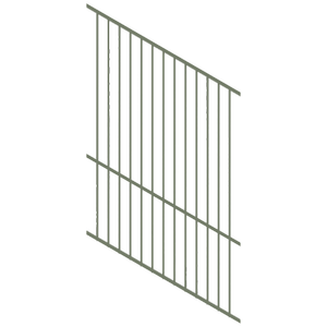 ProtectorAl 1201-2400W x 1200H Pale Eucalypt Flat Top Square Picket Pool Fence Panel Raked 16-30º