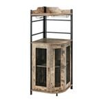 Costway Corner Wine Cabinet Space-Saving with Glass Holder