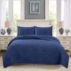 Bloomington 100% Cotton Lightly Quilted Coverlet Set Unity Navy Queen