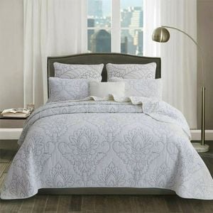 Bloomington 100% Cotton Coverlet Set Majestic White Queen