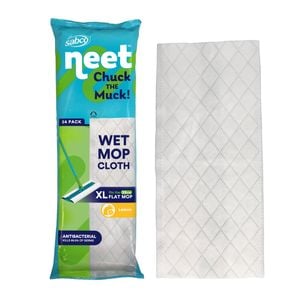 SABCO Neet XL Wet Mop Cloths 35cm Lemon 24pk