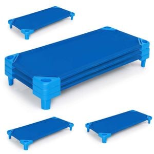 Costway 6pcs 130x57cm Kids Stackable Cot