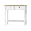 Oikiture Console Table 2 Drawers White&Wooden