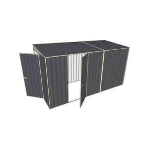 Build-a-Shed 1.5 x 3.7 x 2m Single Hinged Side Door Skillion Shed - Grey