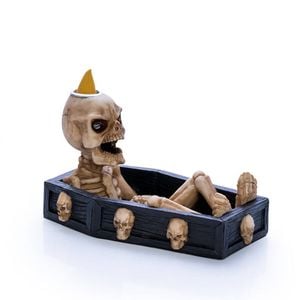 Mystical Worlds Cone Incense Burner/Backflow Skeleton Halloween Home Decor