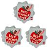 3x 4pc Urban Bookworm Best Teacher Cork Wooden Coasters Set 10cm Green/Red