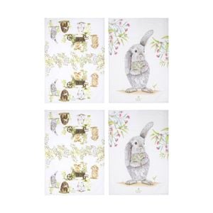 2x 2pc Ashdene Bunny Tales Prints Kitchen Tea Towel Kitchenware Set Floral