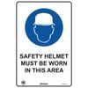 Pinnacle 300 x 200mm Poly Safety Helmet Must Be Worn In This Area Sign 