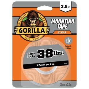Gorilla 3.8m Clear Double Sided Mounting Tape