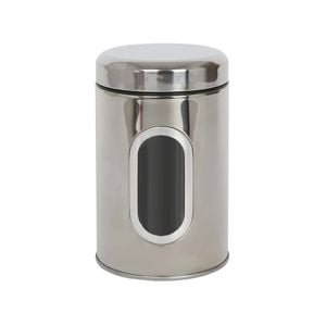 Harbour Housewares Stainless Steel Windowed Food Storage Container Airtight Tea Coffee Sugar Canister Kitchen Caddy