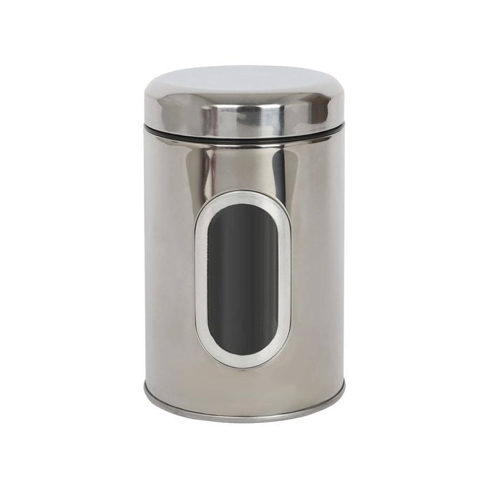 Harbour Housewares Stainless Steel Windowed Food Storage Container Airtight Tea Coffee Sugar Canister Kitchen Caddy