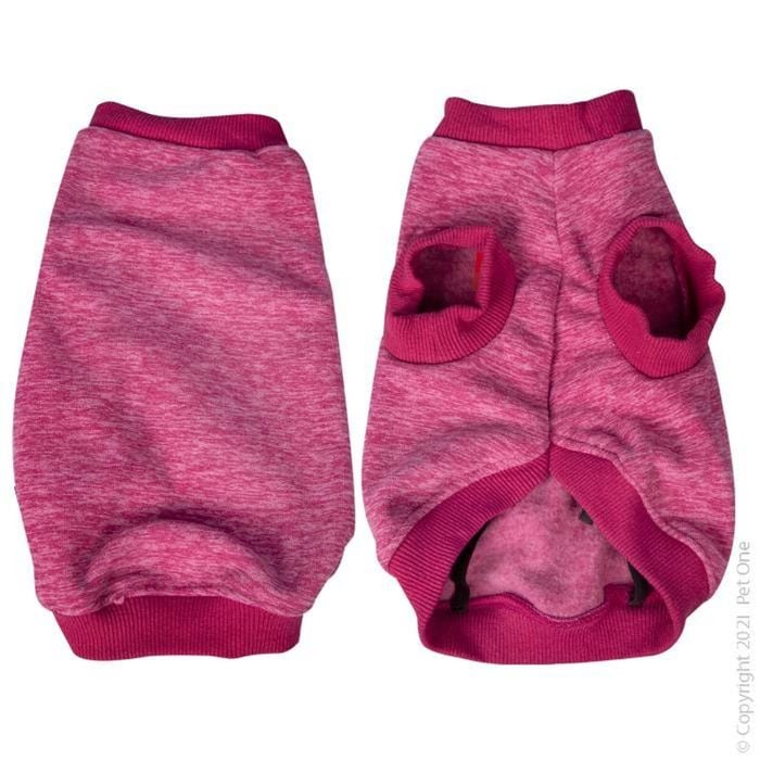 Pet One Dog Coat Night Comfy Fleece Dark Pink 45cm