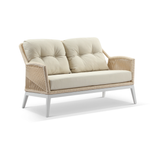 Hugo 2 Seater Outdoor Aluminium and Rope Lounge 2 Seats - White - Cream Rope - Cream