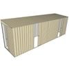Build-a-Shed 1.5 x 6 x 2m Dual Sliding Side Door Skillion Shed - Cream