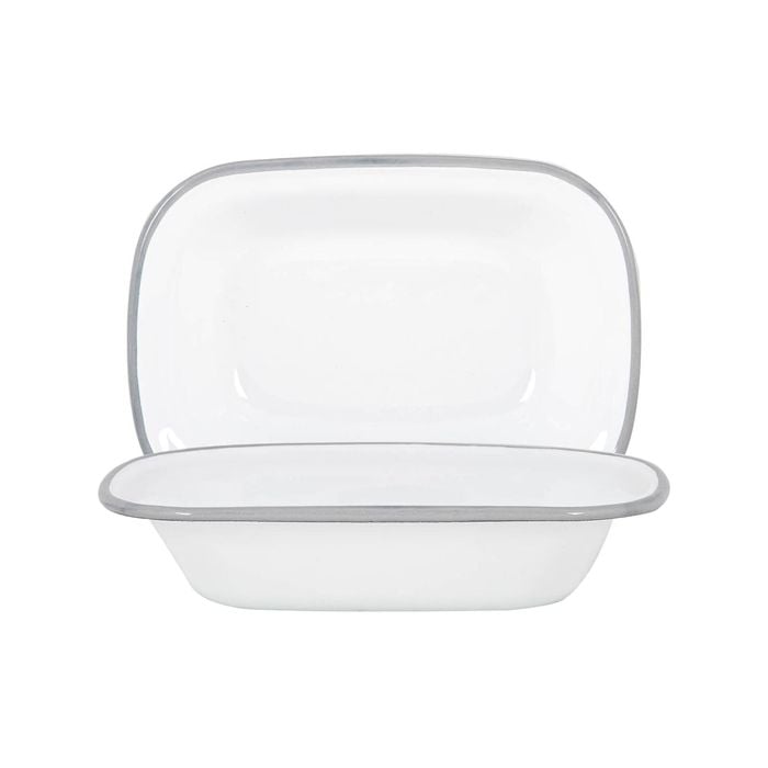 Argon Tableware White Enamel Pie Dishes - 20cm - Pack of 2