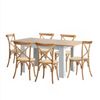 Oikiture  7PCS Dining Set 160cm Extendable Dining Table with Dining Chairs Crossback Wooden