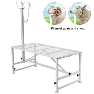 VEVOR Goat & Sheep Stand White Metal with Headpiece and Nose Loop