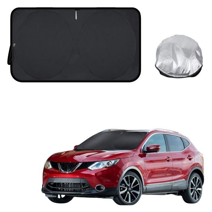 Front Windscreen Sun Shade for Nissan QASHQAI 2014 - 2021 (J11) - Standard 150 x 85 cm - Black