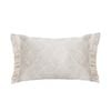 SOGA 35cm Rectangular Natural Woven Diamond Pattern Fringe Trim Throw Pillow