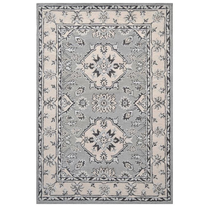Vintage Handmade Wool Rug-Kashan 6269-Grey-190x280cm