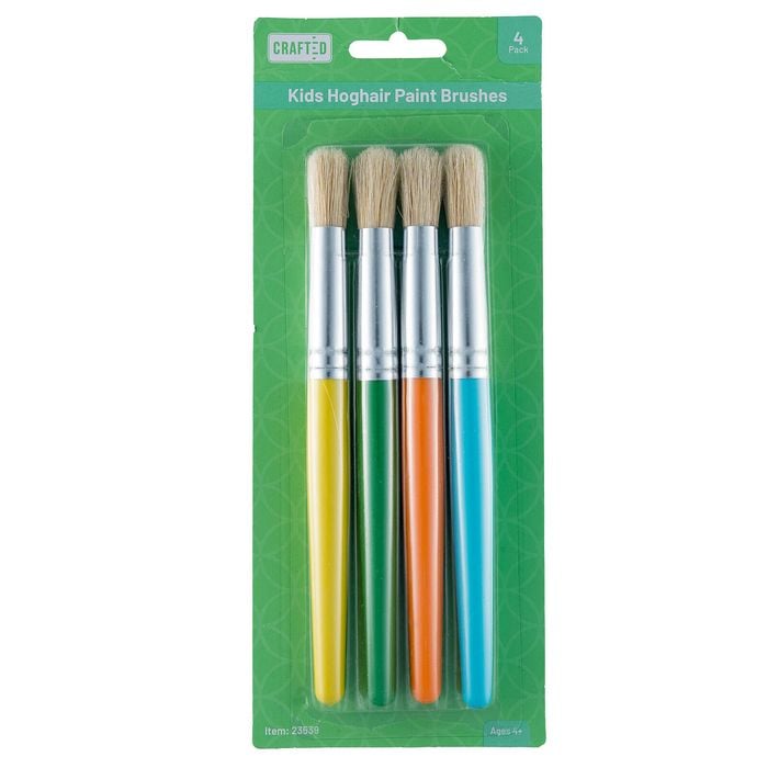 Kids Hoghair Paint Brushes 4pk