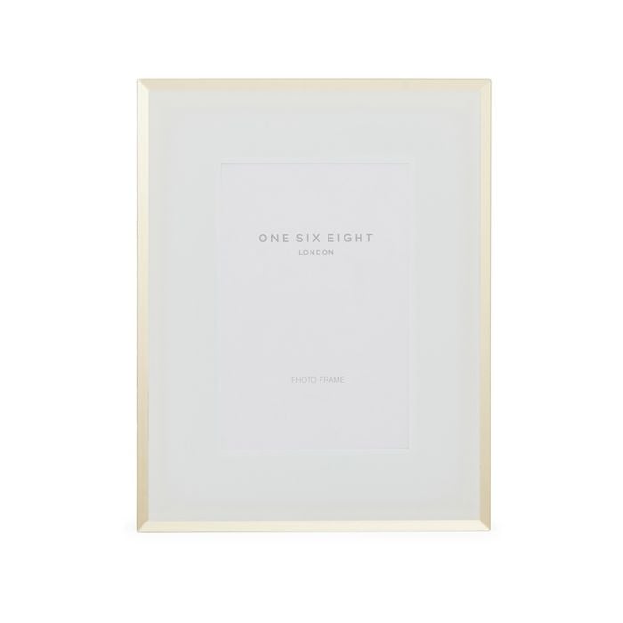 One Six Eight London Clara 6 X 4 White / Gold Glass Photo Frame