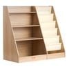 VEVOR 4-Tier Kids Wooden Bookshelf Six-Layer Sling Bookcase for Kids Room