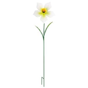 20 x 84cm White Metal Daffodil Decorative Garden Stake