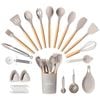 Zuni 37pcs Silicone Kitchen Utensils Set Wood Cooking Baking Cookware