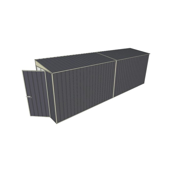 Build-A-Shed 1.2 x 6.0 x 2.0m Tunnel Shed Tunnel Hinged Door No Side Doors - Grey