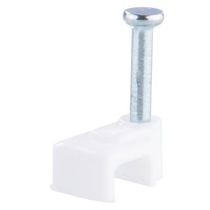 DETA 5mm White Flat Cable Clips - 200 Pack
