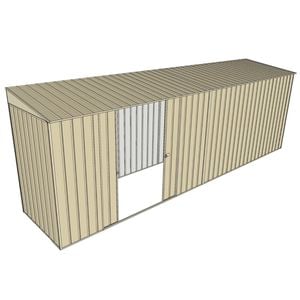 Build-A-Shed 1.2 x 6.0 x 2.0m Skillion Double Sliding Side Door Shed - Cream