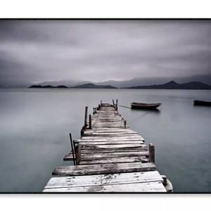 Look On Pier and Boat View  Print 100% Australian Made 90x60cm  (Poster)