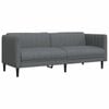 vidaXL Sofa 3-Seater Upholstered Couch Settee Living Room Dark Grey Fabric